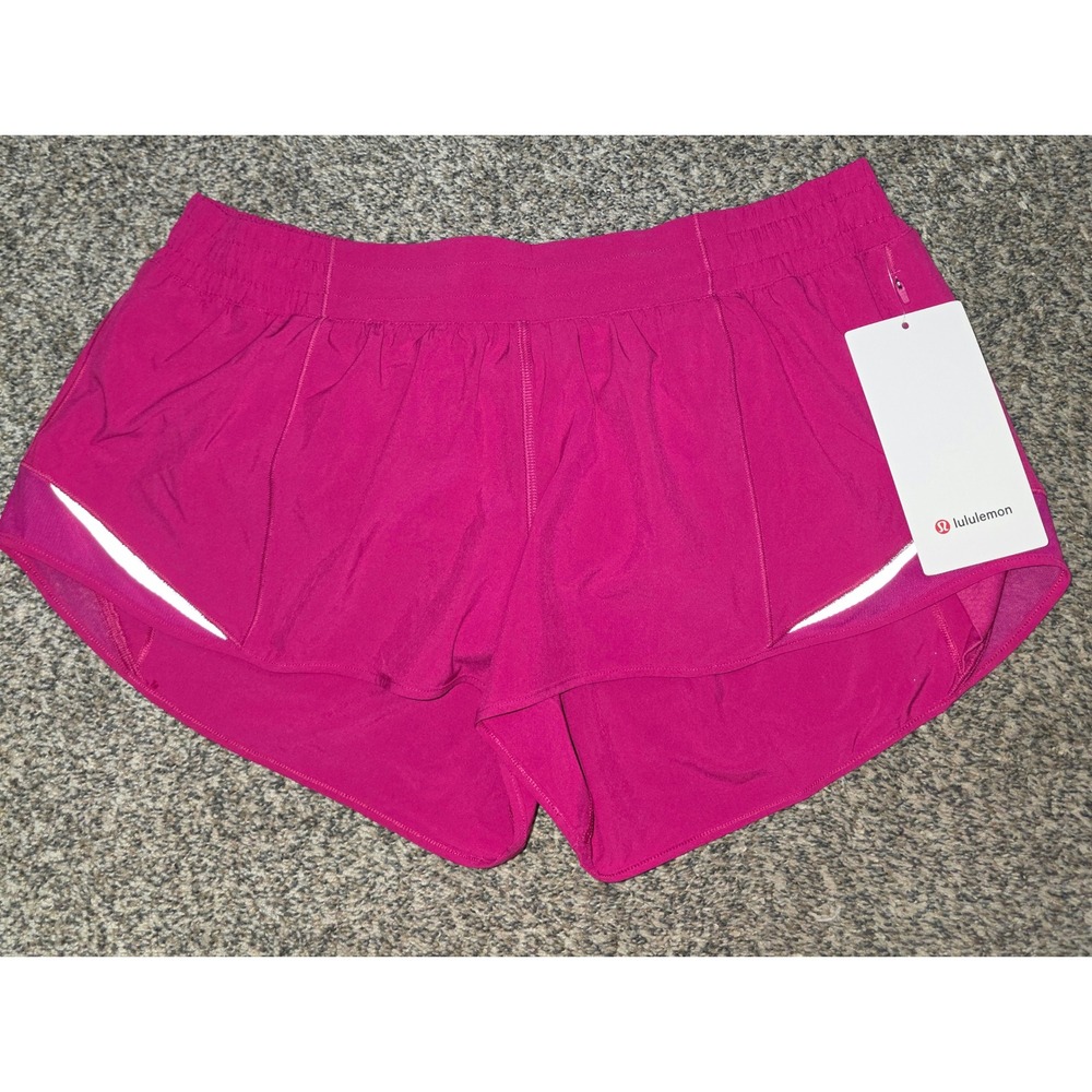 NWT Lululemon Hotty Hot Low Rise Lined Short 2.5 Pink Flare Size 12 LW7DE2S